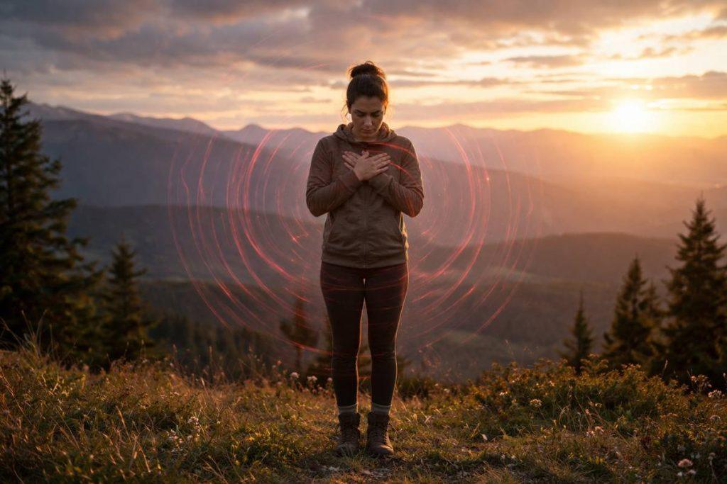 human body under energy wave pressure in mountain environment